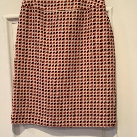 Kasper Long Pink and Cream Patterned Blazer Coat with Matching Skirt Size 4 - Picture 3 of 15